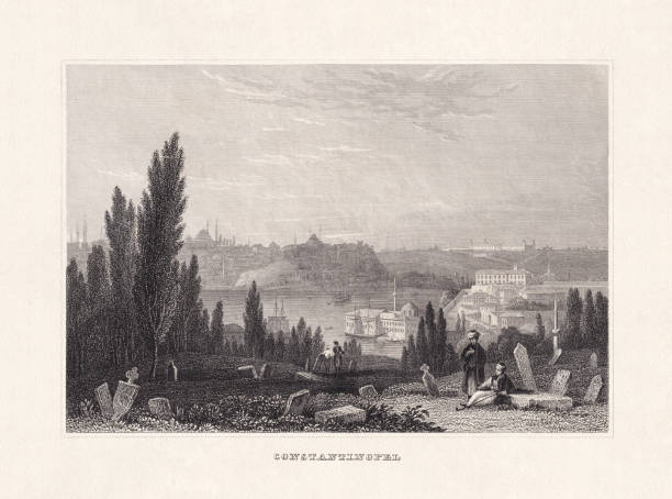 istock Historical view of Constantinople (Istanbul), Turkey, steel engraving, published 1836 2161504146