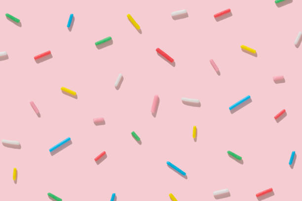 istock trendy seamless pattern of colorful sprinkles with hard shadow on pink background, creative decoration of summer concept for banner, poster, flyer, card, postcard, cover, brochure, designers 2161506828