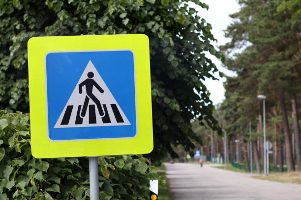 istock .pedestrian crossing sign on the road 2161506845