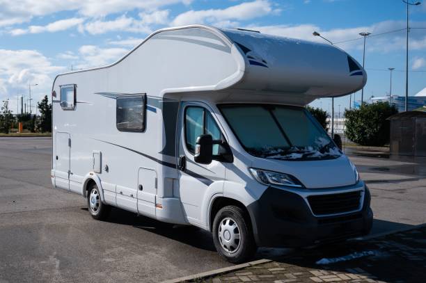 istock White house on wheels in the parking lot. 2161506977