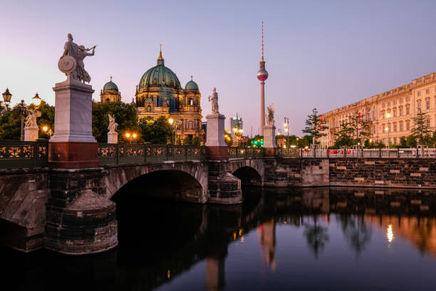 istock Berlin City centre, Cathedral, TV Tower at sunset 2161507152