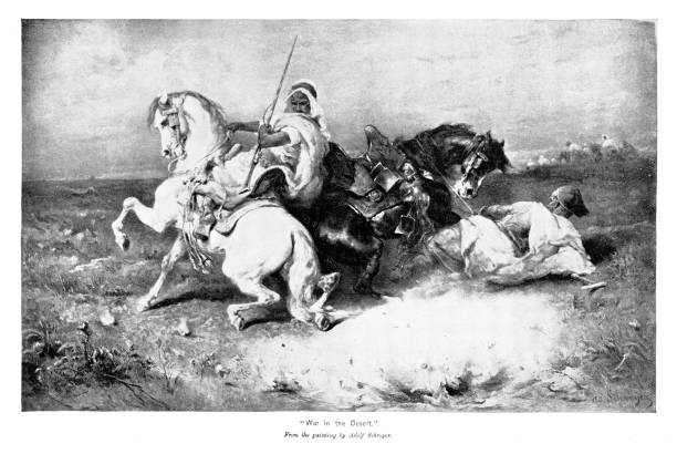 istock Arab Cavalry in Battle in the Desert, Middle Eastern History 2161510797