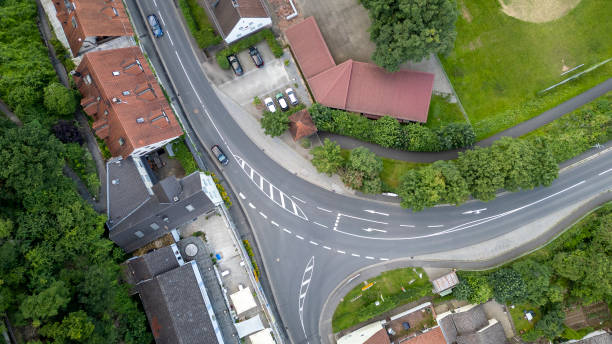 istock Traffic junction - aerial view 2161512064