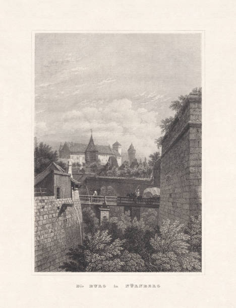 istock Nuremberg Castle, Bavaria, Germany, steel engraving, published in 1836 2161514690
