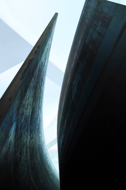 3d render of abstract curve structure futuristic architecture with empty concrete floor