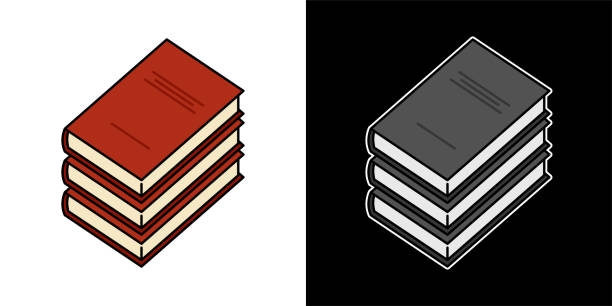 стокові ілюстрації на тему піктограма набору книг. - енциклопедія
