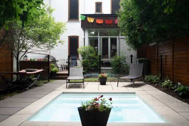 istock Small back yard with a small swimming pool 2161527476