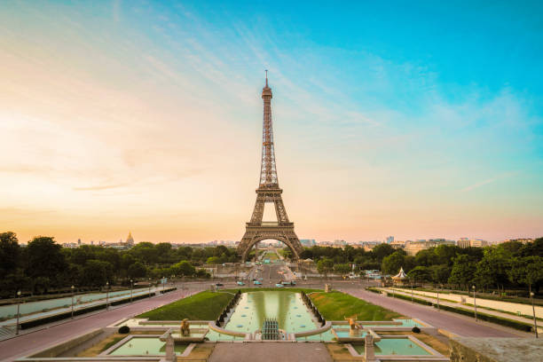 istock eiffel tour and from Trocadero, Paris 2161529128