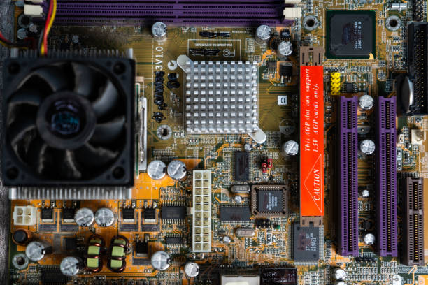 A Zenithal view of a PC Motherboard.