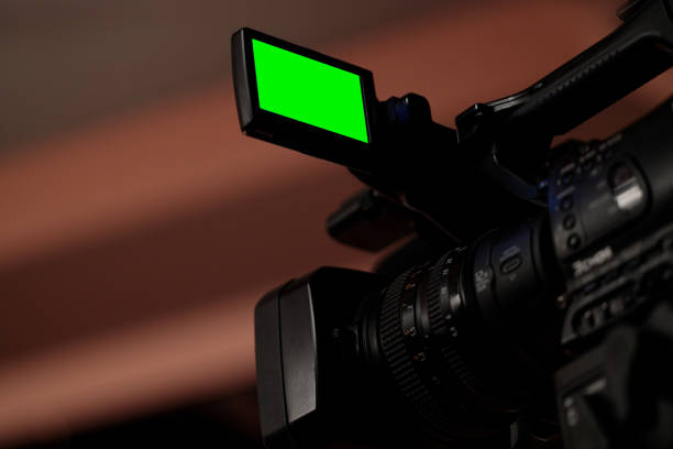 Close-up of Camera with Green Screen