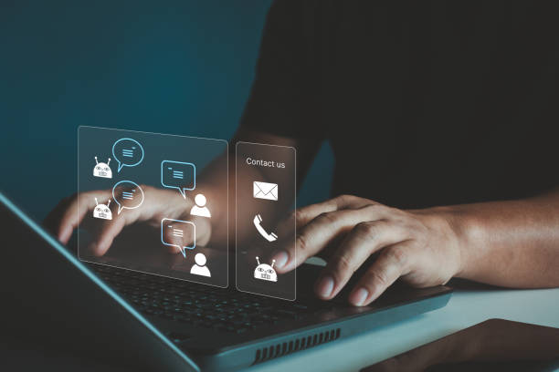 istock AI chatbot conversation concept. Business people use online customer service with chatbot to get support. Artificial intelligence Virtual assistant and CRM software automation technology on internet. 2161538518