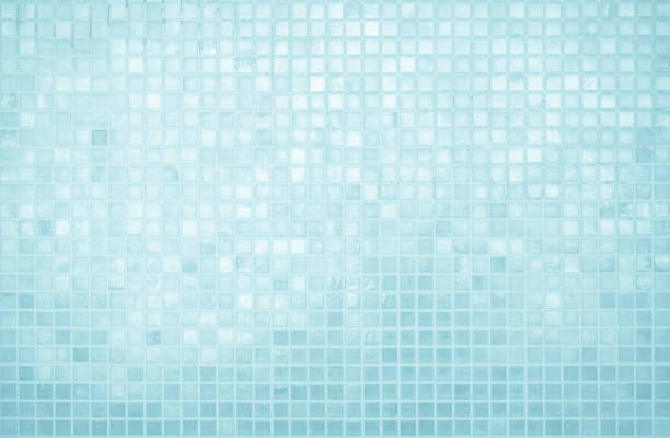 istock Blue light ceramic wall chequered and floor tiles mosaic background in bathroom, kitchen. Design pattern geometric with grid wallpaper texture decoration pool. Simple seamless abstract surface clean. 2161545039