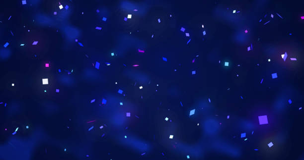 istock Shiny illuminating confetti falling seamless loop bg. Christmas greeting New Year celebration happy birthday multi-colored 3d. Defocused glamour burst anniversary winner explode overlay asset. 2161545265