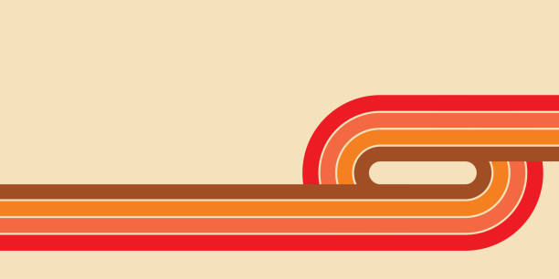 Abstract background design in simple retro style with stripes, retro colors, geometric poster