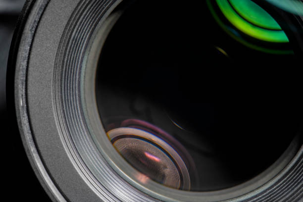 istock Closeup view of camera lens aperture 2161556679