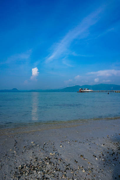 beautiful beach with blue sky in the morning