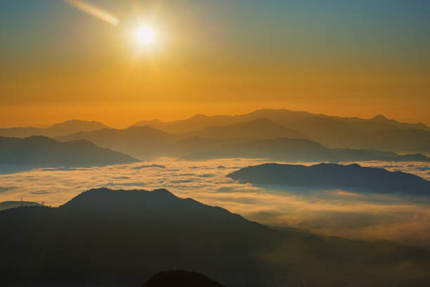 Morning sunrise viewpoint, Mount Cheomasan, South Korea