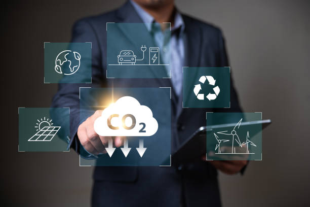 istock Sustainable development and green business based on renewable energy,  co2 reduce emissions and carbon footprint to limit global warming and climate change. 2161564132