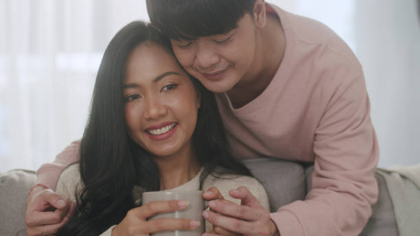 istock Affectionate Young Couple Enjoying Morning Coffee. 2161567623