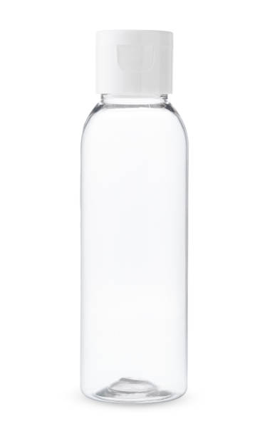 istock Clear Plastic Bottle With White Lid on White Background 2161570758
