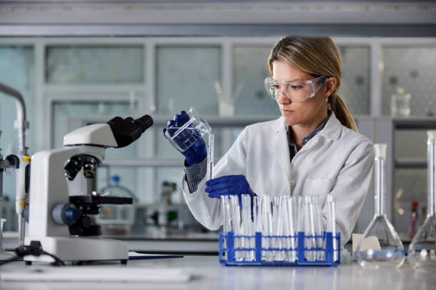 istock Young female chemist working on scientific research in laboratory. 2161571641