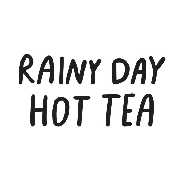 istock Seasonal handwriting phrase - rainy day hot tea 2161571899