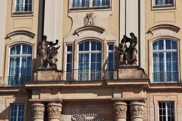 Dresden, Saxony, Germany - 07 Sep 2015: The vintage house in Dresden, Saxony, Germany