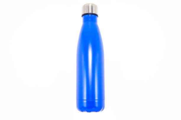 istock A metal water bottle isolated on white background close-up view single object concept 2161578793