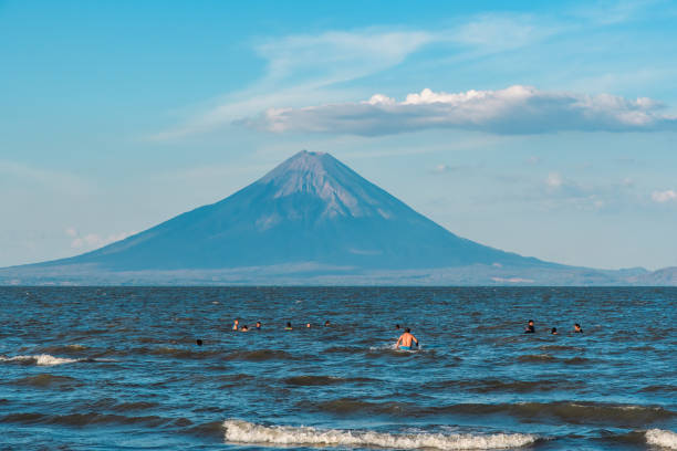 Colorful pillars separate the Laguna de Apoyo and its surrounding lush foliage with the viewpoint in Catarina.