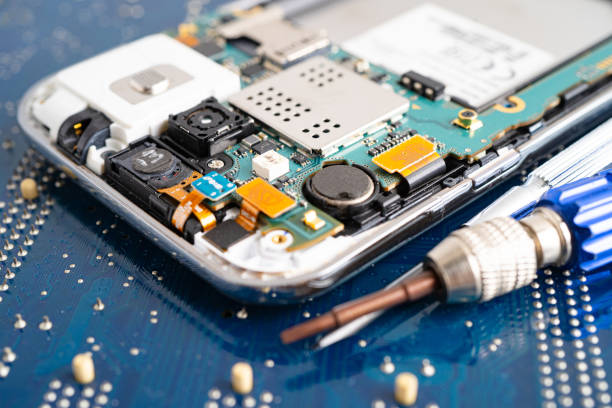 istock Repairing and upgrade circuit mainboard of notebook, electronic, computer hardware and technology. 2161580233