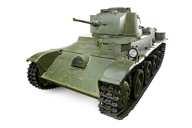 istock Hungarian light tank Toldi 38M isolated on white 2161583553