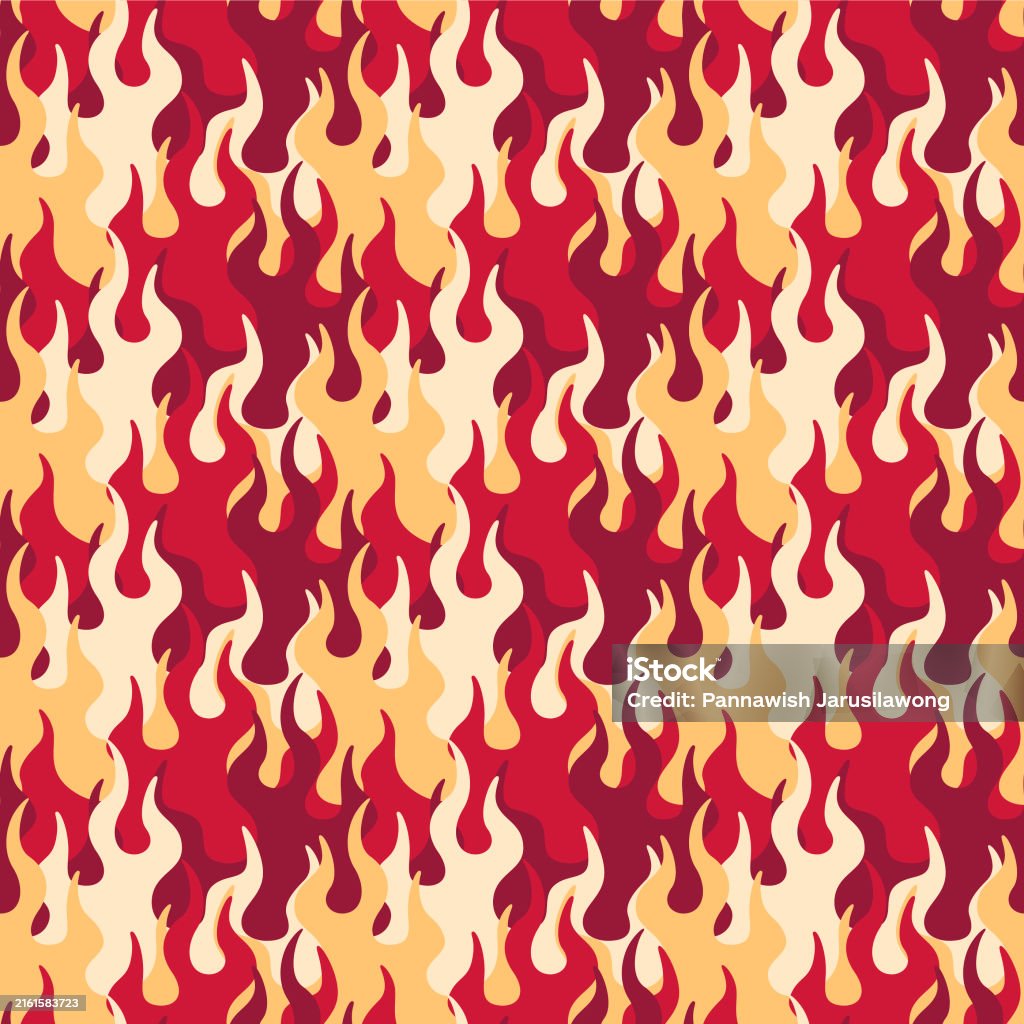 Fire Pattern Japan Japanese Fire Flame Vector Seamless Pattern Stock Illustration ...