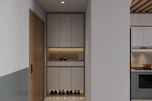 istock Space used for foyer space interior of minimalist style. 2161586066