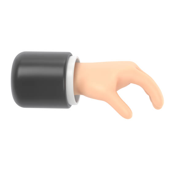 istock Cartoon Gesture Icon Mockup.beautiful Woman's hand, 3D rendering on white background. 2161588390
