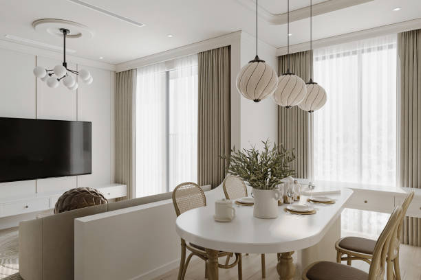 istock White interior in a studio apartment, living cum dining area. 2161588702
