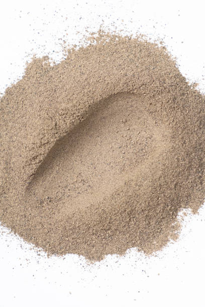 istock Smear of ground black pepper on white background isolate, creativity in cooking, spice texture. 2161592853