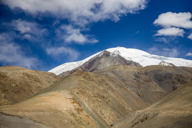 The Loess Plateau and the distant snow capped mountains