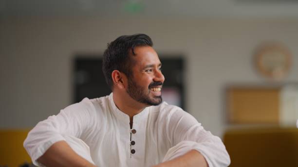 Young man joining yoga and therapy class