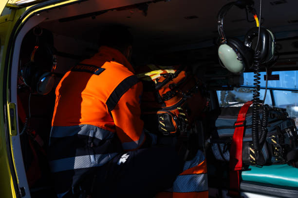 istock Paramedic inside the rescue helicopter 2161597633