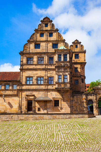 Historical Museum in the Old Court of Bamberg at Domplatz square. Bamberg is a town on the river Regnitz in Upper Franconia, Bavaria in Germany.