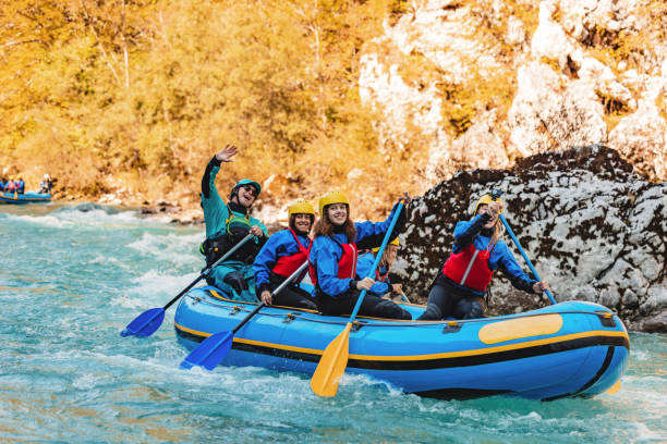 istock Exciting White Water Rafting Adventure with Diverse Friends 2161603476