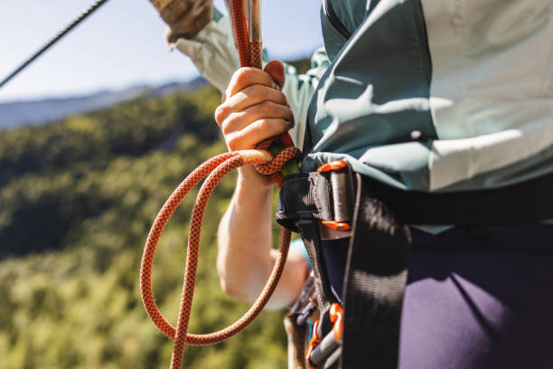 istock Close-Up of Person Ready for Ziplining 2161606157