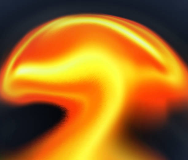 istock Mushroom cloud of hot flames exploding and shooting up on a dark background (Digital processed and color manipulated image) 2161609738