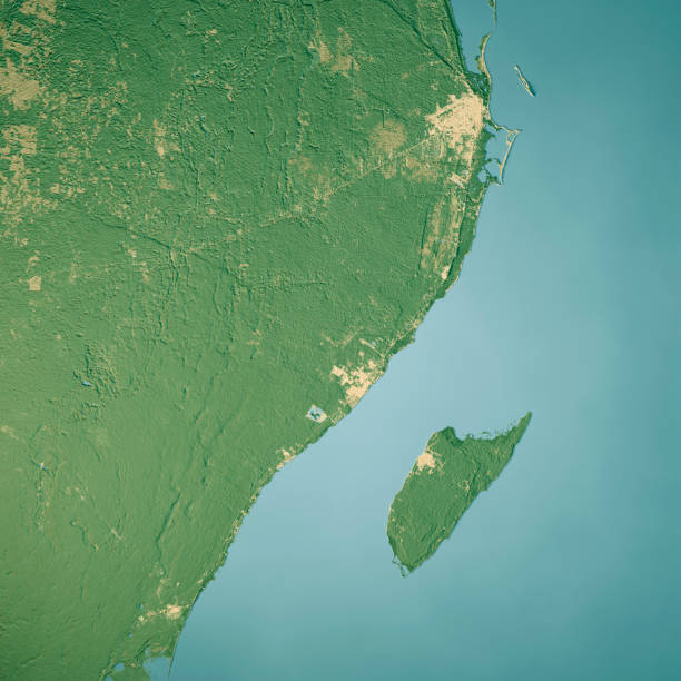 istock Cozumel Island Topographic Map 3D Render Color 2161611297