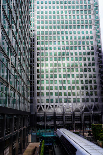Crossrail Place, Outer London, England - September 20, 2023 - One Canada Square building in the Canary Wharf business and finance district, East London.