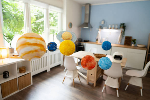 istock Wall hanging solar system at the modern apartment 2161612621