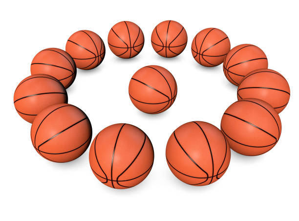 Basketball balls on white background