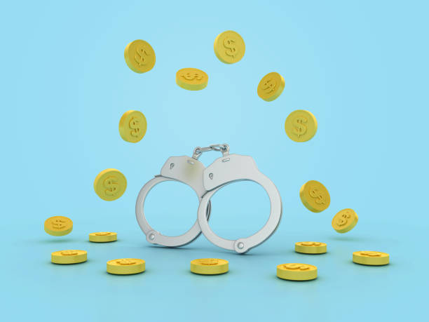 3D Handcuffs with Dollar Coins