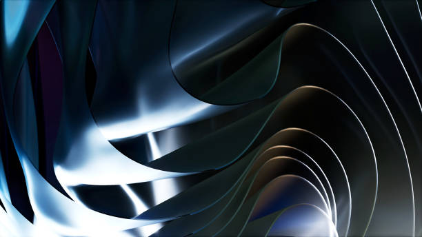 istock Metal overlapping abstract background, industrial design and technology concept 2161616582