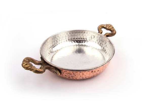 istock tinned copper pan on a white background. tinned copper pan. copper pan 2161616825